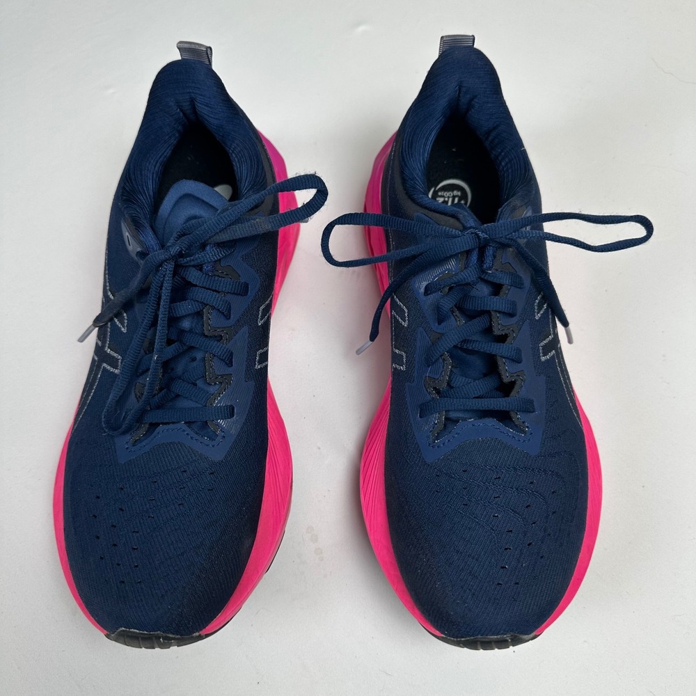 ASICS Novablast 4 Men's 8.5 Navy Pink Running Shoes 1011B693 Athletic Sneakers
